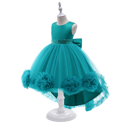 Robe Princesse Fille Traîne Tulle – Cérémonie, Mariage, Anniversaire & Noël (2–10 ans)