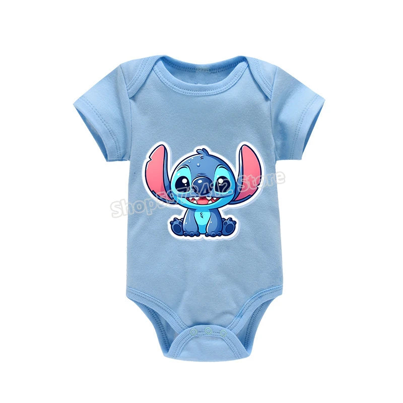 Body bébé 100 % coton – Onesie manches courtes, imprimé dessin animé, tenue d’été