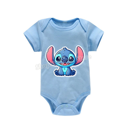 Body bébé 100 % coton – Onesie manches courtes, imprimé dessin animé, tenue d’été
