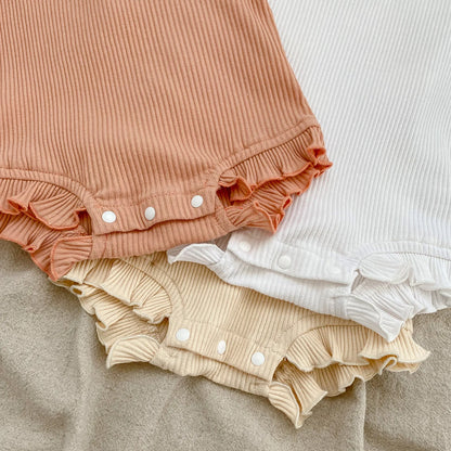 Ensemble bébé fille été 2 pièces – Body à volants 100 % coton & bloomer assorti