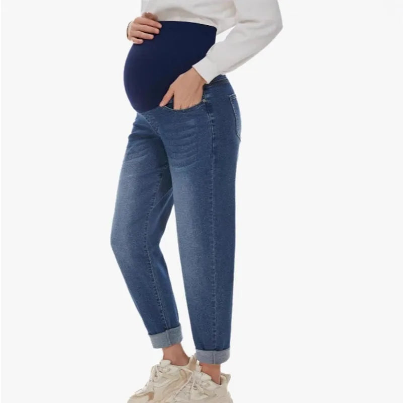 Jean Maternité Confort Absolu – Taille Haute avec Soutien Évolutif