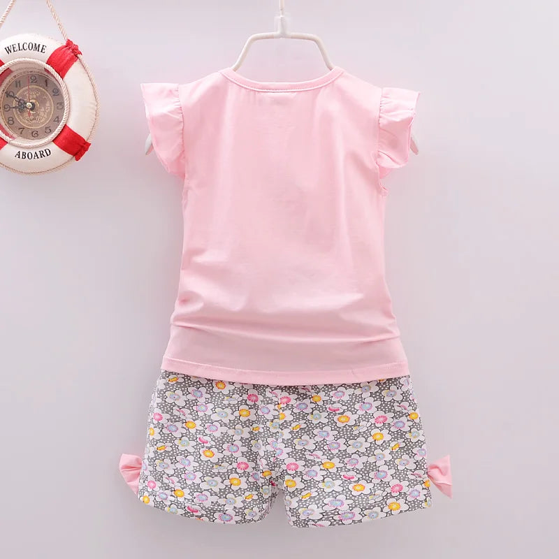 Ensemble Fille Été “Lollipop” – T-shirt + Short/Short-jupe imprimé (4–6 ans)