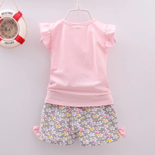 Ensemble Fille Été “Lollipop” – T-shirt + Short/Short-jupe imprimé (4–6 ans)