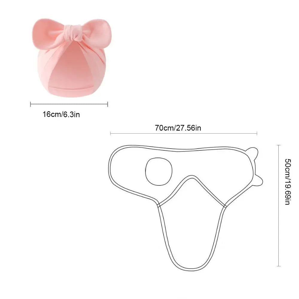 Ensemble naissance bébé 3 pièces – Couverture d’emmaillotage + bonnet à nœud papillon + moufles assorties