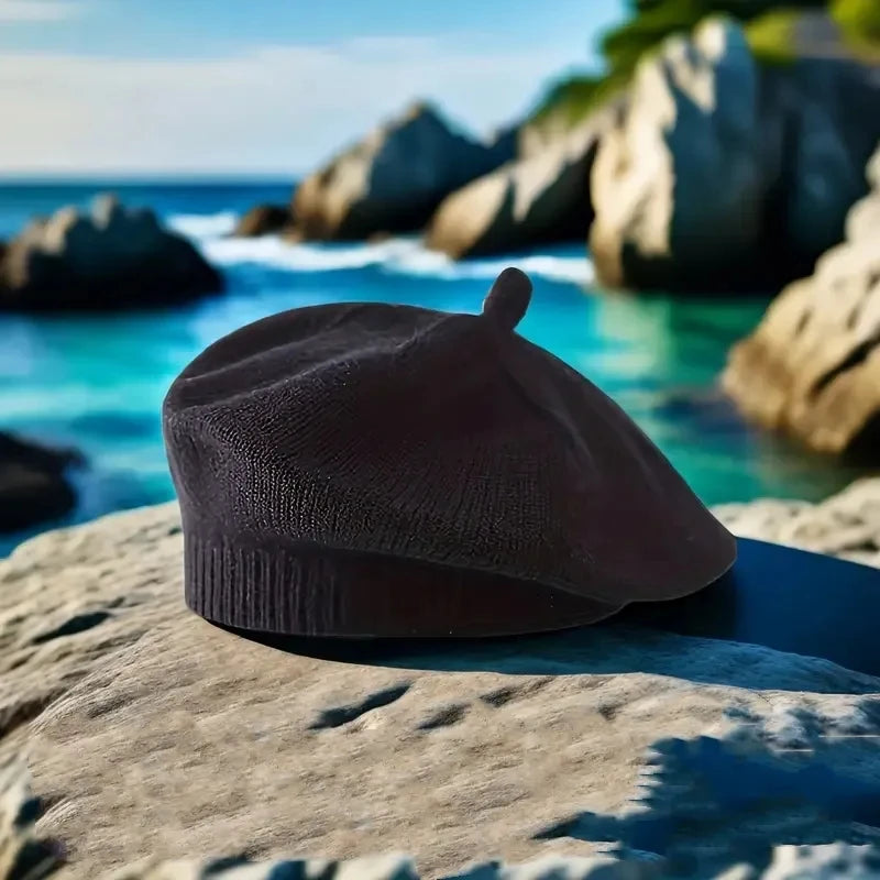 Béret Bébé en Maille Fleur – Bonnet Chaud d’Hiver