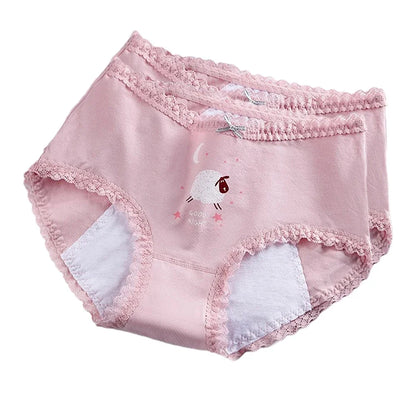 Slips courts en coton pour filles, pantalons physiologiques anti-fuite en dentelle, pour adolescents de 3 à 18 ans, nouvelle collection 2024