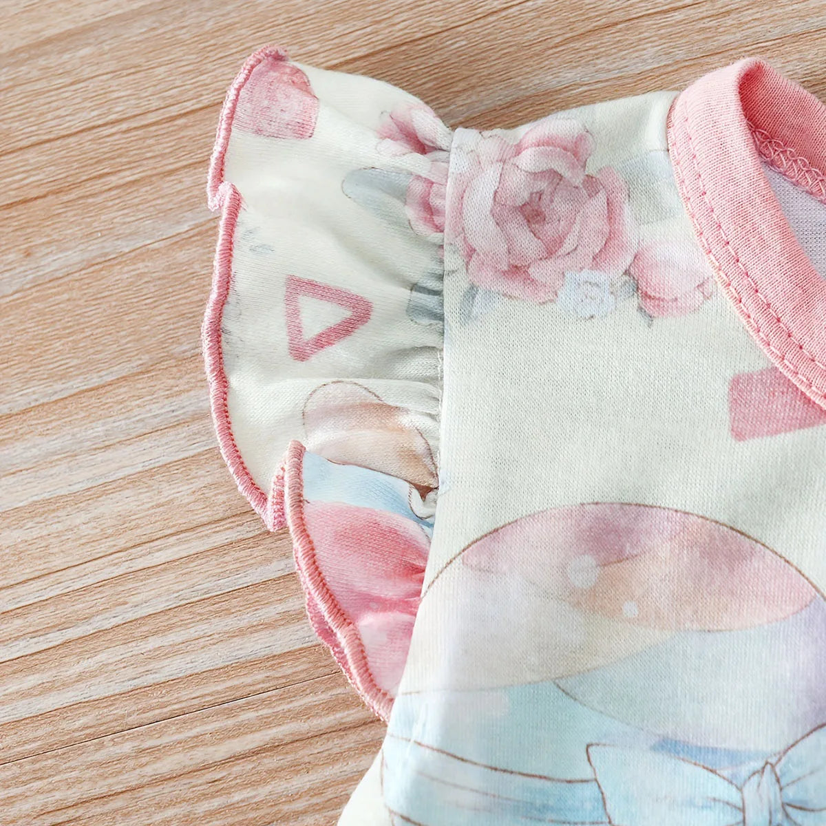 Barboteuse Bébé Fille Écureuil & Ballon – Combinaison d’Été Douce et Confortable