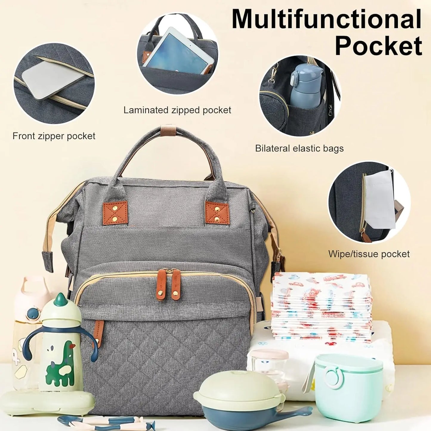 Sac à Dos Bébé Multifonction avec Lit Pliant – Grande Capacité 35L