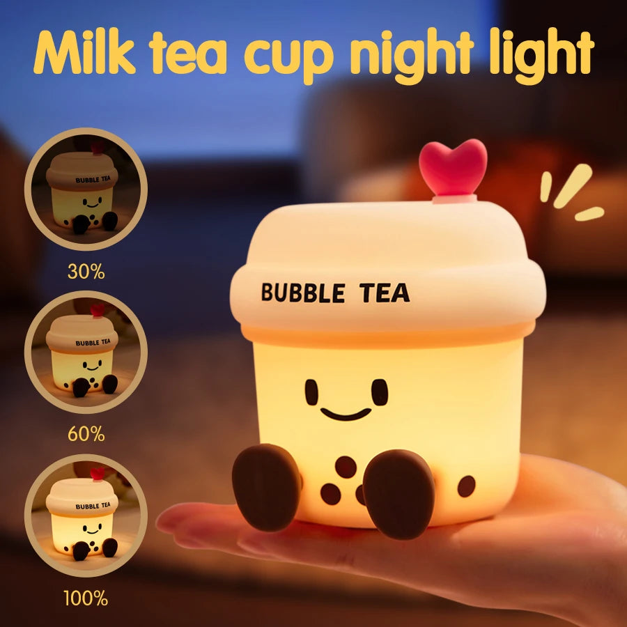 Veilleuse Silicone Bébé – Lampe de Nuit Tactile Douce (Nuage, Licorne, Tasse, Ballon)