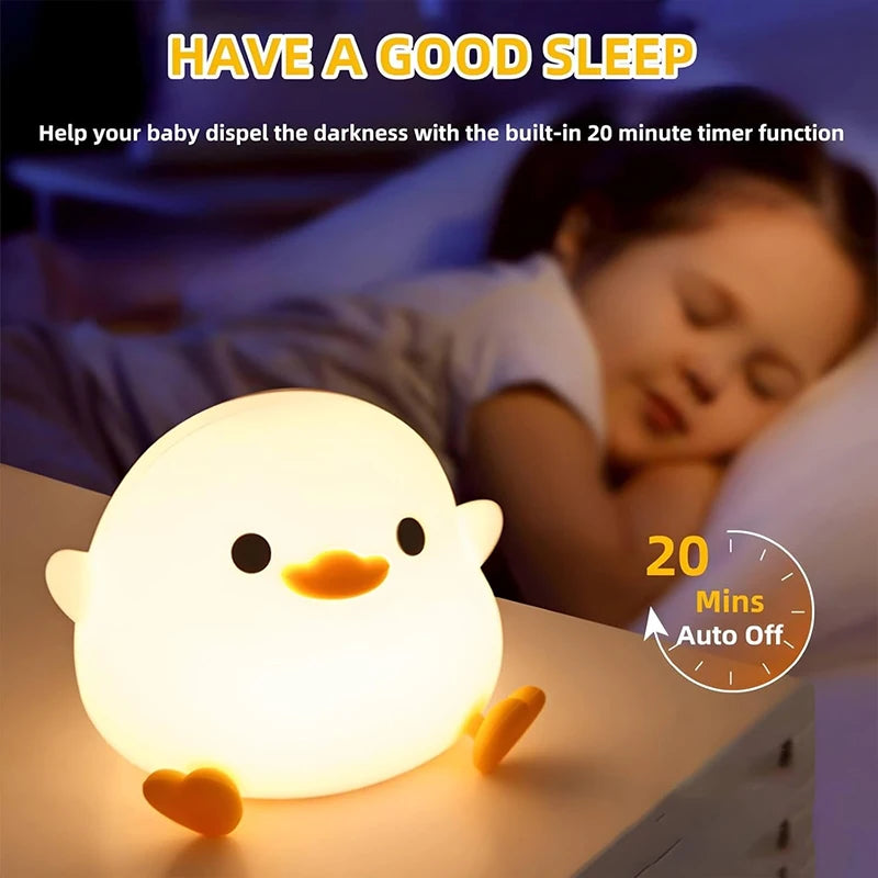 Veilleuse Canard Rechargeable – Lampe Bébé Douce à Intensité Variable