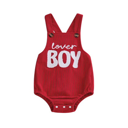 Barboteuse Bébé Garçon Saint-Valentin – “Love Boy” Sans Manches