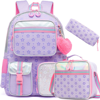 Sac à dos scolaire Meetbelfy pour filles – Cartable esthétique style preppy, sac à livres léger pour école primaire