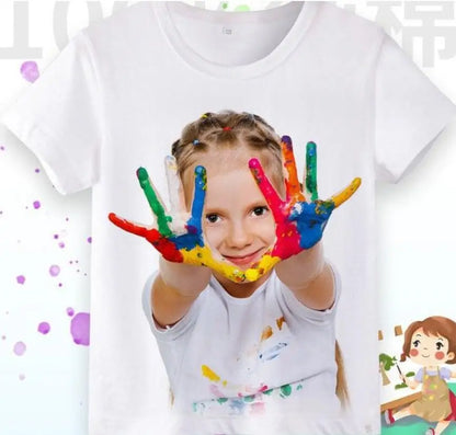 Girls Short-Sleeve T-Shirt Insect Science Print Casual Crew-Neck Children's Summer Wear Kids' Clothes
