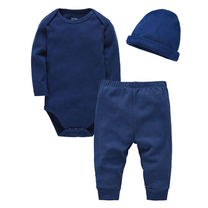 Ensemble Bébé 3 Pièces 100% Coton – Barboteuse, Pantalon & Bonnet | Douceur Essentielle