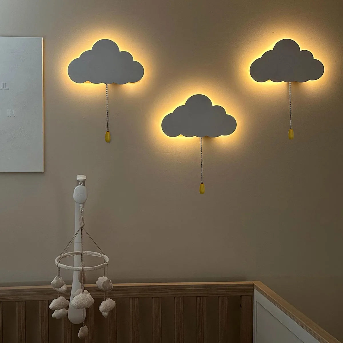 Veilleuse murale nuage – Applique décorative lumineuse pour chambre bébé et enfant