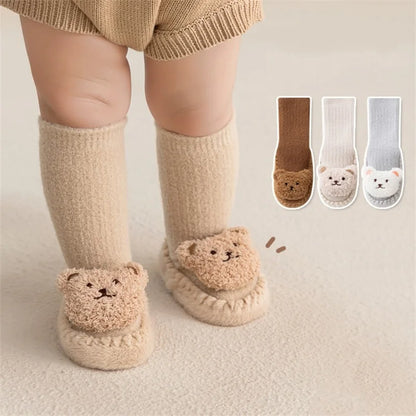 Chaussettes Bébé en Velours Épais – Antidérapantes & Ultra Chaudes | Collection Hiver