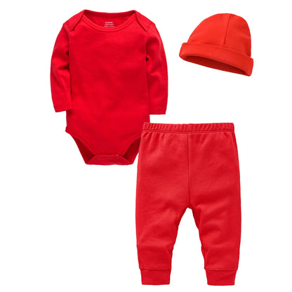 Ensemble Bébé 3 Pièces 100% Coton – Barboteuse, Pantalon & Bonnet | Douceur Essentielle