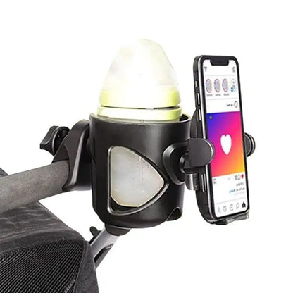 Porte-Gobelet Universel pour Poussette avec Support Téléphone – Support pour Biberon et Bouteille