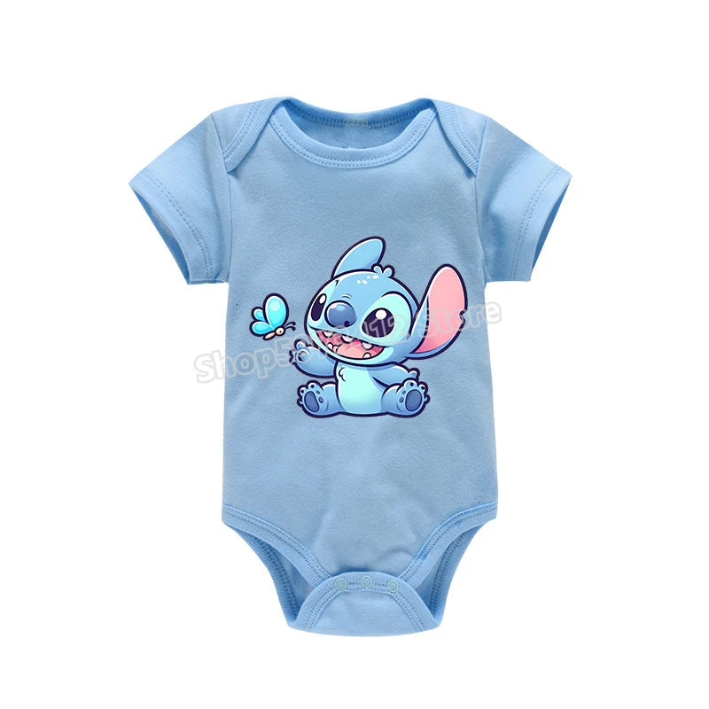 Body bébé 100 % coton – Onesie manches courtes, imprimé dessin animé, tenue d’été