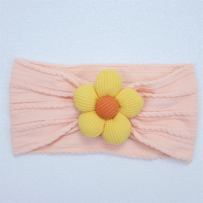 Bandeau Bébé Fille en Nylon Doux avec Fleur – Accessoire Nouveau-né