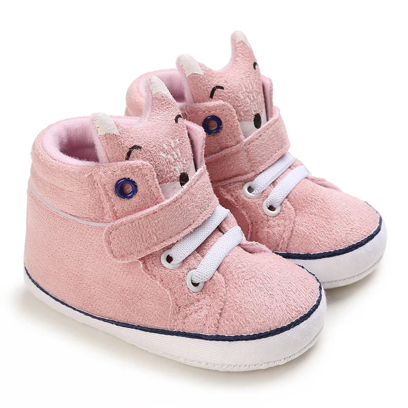 Chaussures premiers pas bébé fille – Semelle souple antidérapante – Fermeture scratch (0–12 mois)