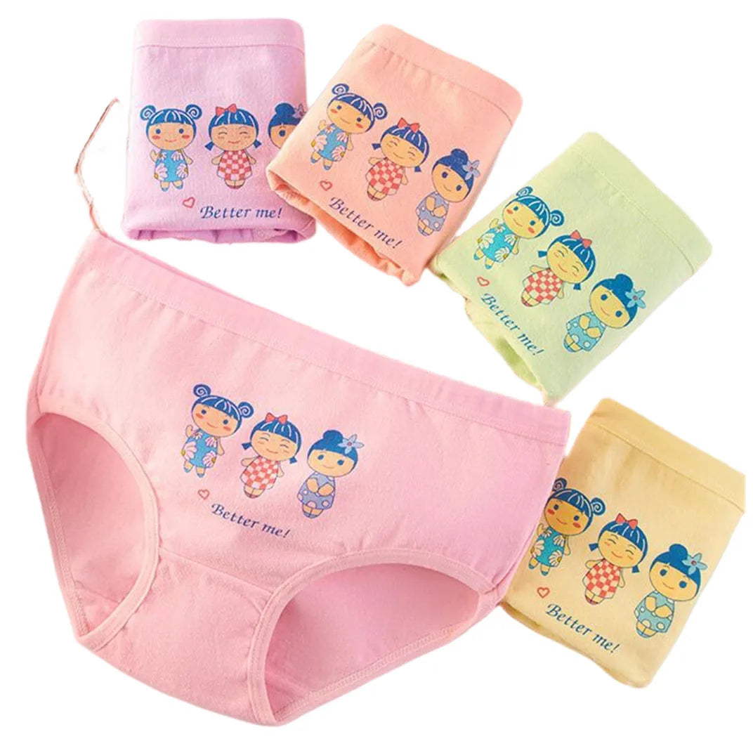 Lot de 4 Culottes Fille en Coton Doux – Confort Petit Trésor