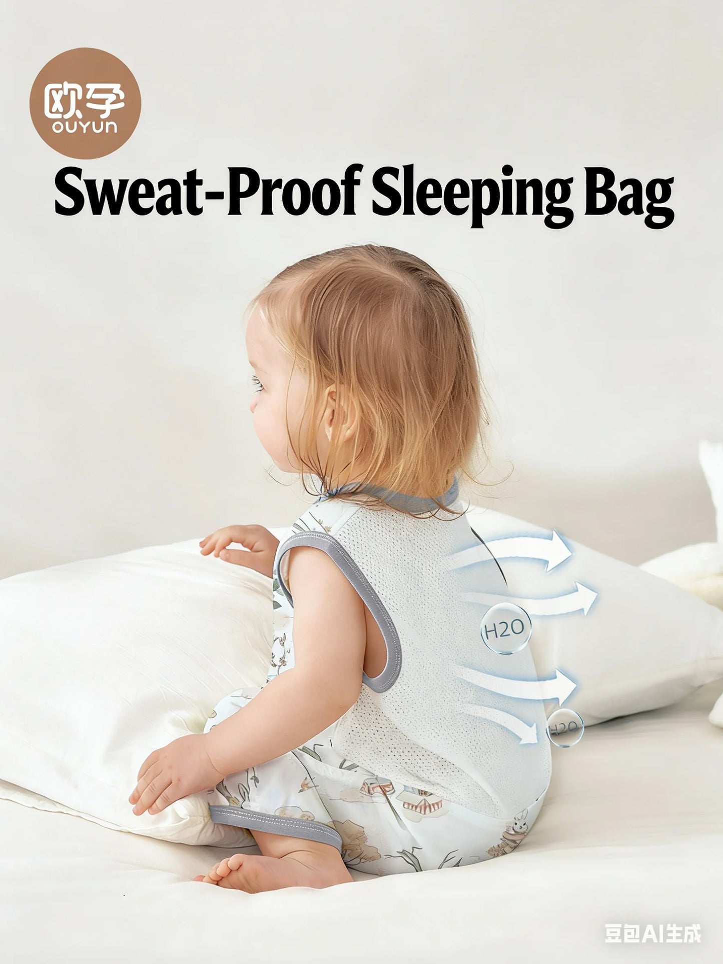 Gigoteuse bébé en mousseline de coton – Sac de nuit respirant (printemps / été)