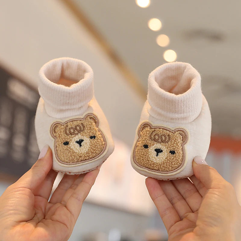 Chaussons Bébé Hiver Antidérapants – Semelle Souple Coton | Garçon & Fille