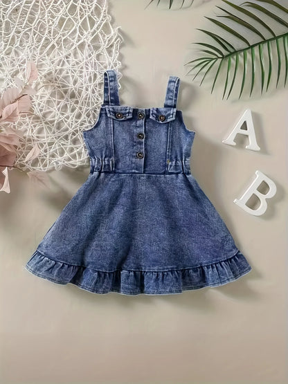 Robe Salopette en Jean pour Bébé Fille – Style Élégant et Confortable