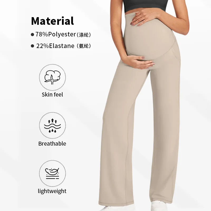 Pantalon Maternité Palazzo Signature – Taille Haute Sculptante & Coupe Fluide Élégante