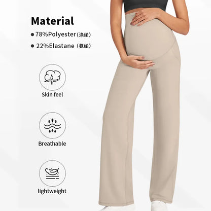 Pantalon Maternité Palazzo Signature – Taille Haute Sculptante & Coupe Fluide Élégante