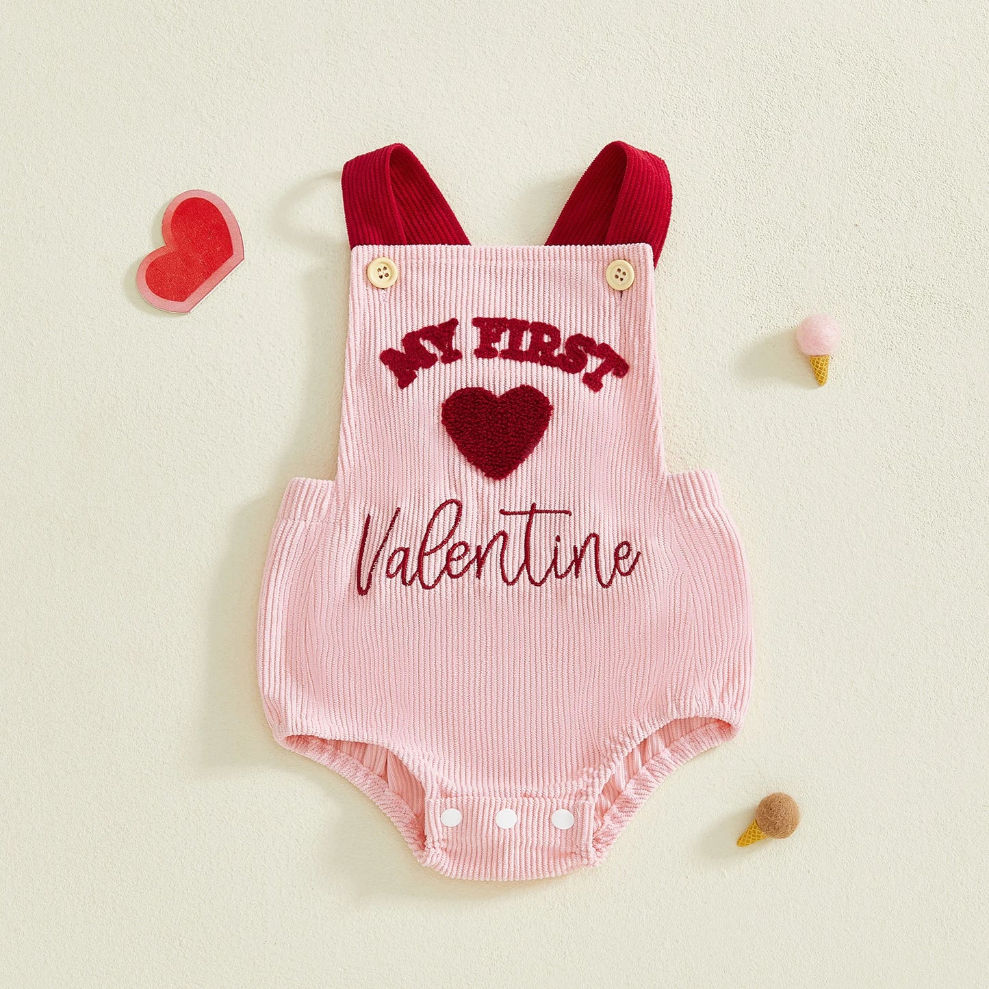 Mon Premier Saint-Valentin – Barboteuse Bébé Cœur d’Amour (Fille & Garçon)