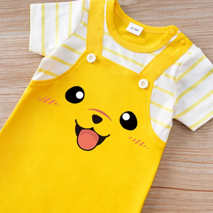 Combinaison Bébé Jaune – Motif Petit Chien Mignon