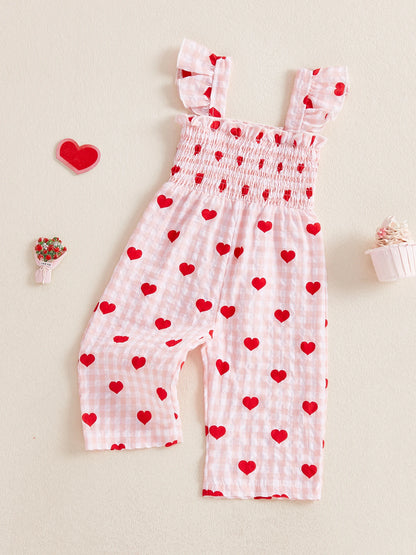 Combinaison bébé à cœurs – Fille (1–3 ans)