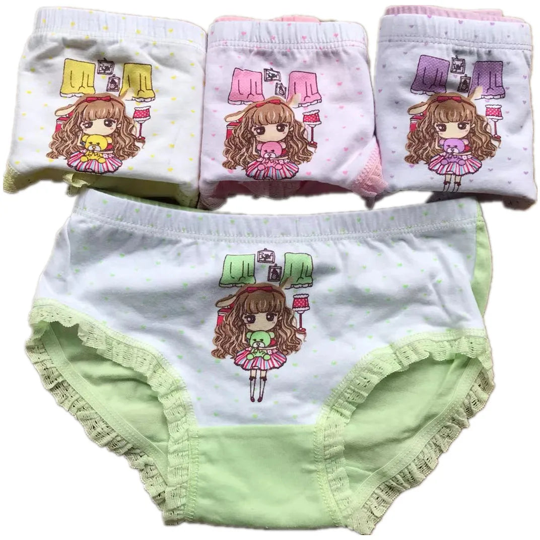 Lot de 4 Culottes Fille en Coton Doux – Confort Petit Trésor