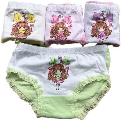 Lot de 4 Culottes Fille en Coton Doux – Confort Petit Trésor