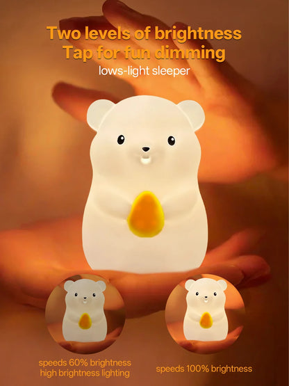 Veilleuse LED RGB Rechargable – Animaux Mignons (Tactile)