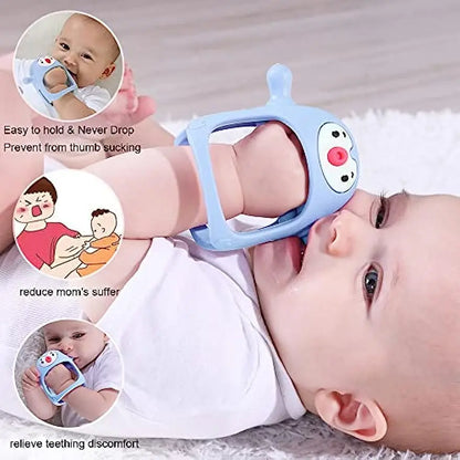 Anneau de dentition bébé en silicone – Prise facile anti-chute – Sans BPA – Doux et sécuritaire