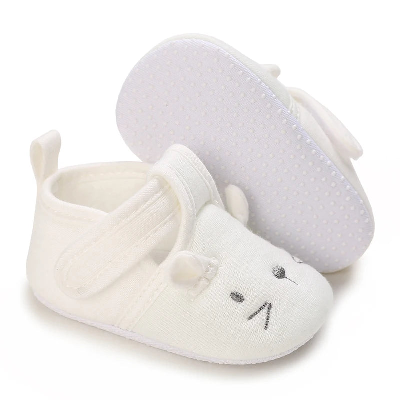 Chaussures premiers pas bébé fille – Semelle souple antidérapante – Fermeture scratch (0–12 mois)
