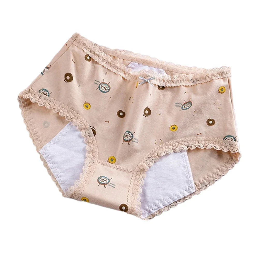 Slips courts en coton pour filles, pantalons physiologiques anti-fuite en dentelle, pour adolescents de 3 à 18 ans, nouvelle collection 2024
