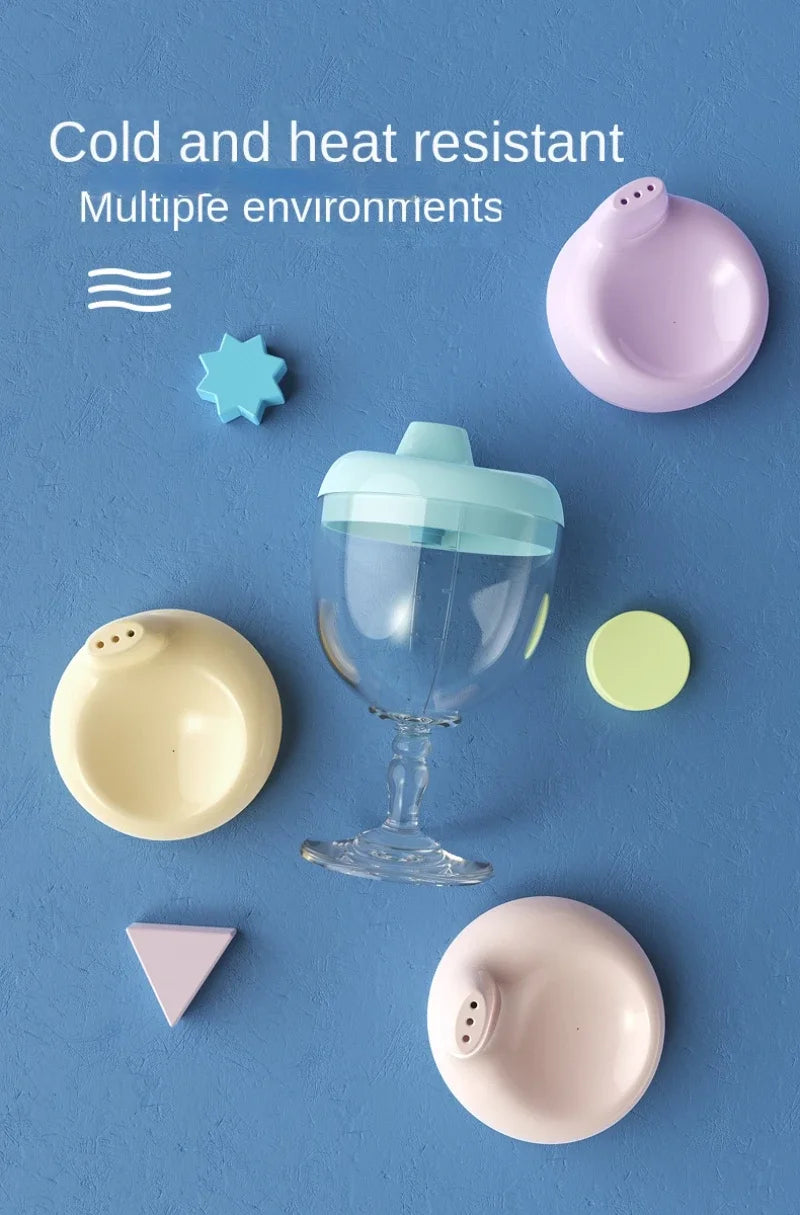 Novelty Wine Glass Shaped Sippy Cup with Lid 150ml Baby Learning Drinking Bottle Kids Toldder Nursing Bottle Infant Feeding Cups