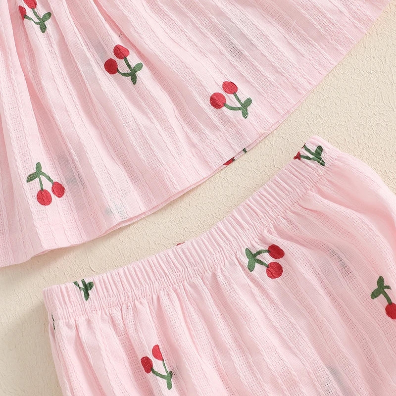 Ensemble d’été bébé fille 2 pièces smocké – tenue légère avec bloomer