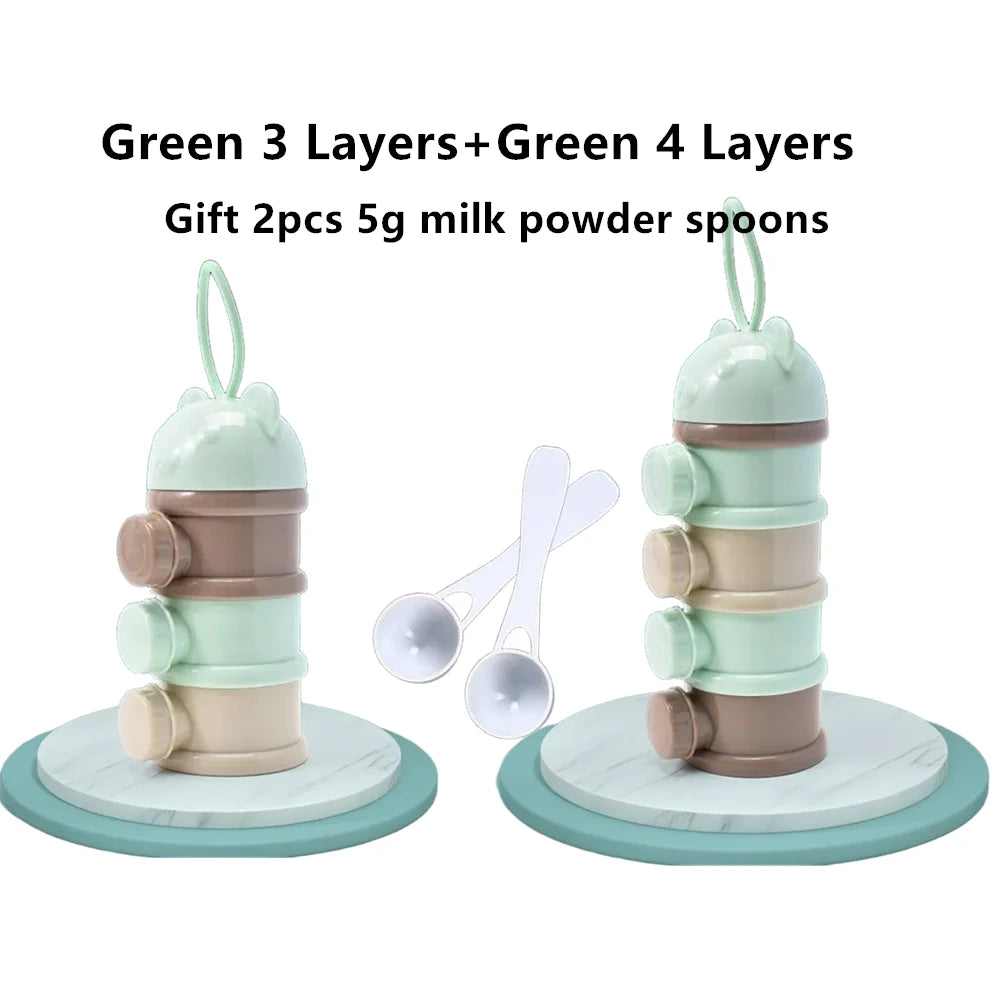 Boîte doseuse portable pour lait en poudre bébé – 3 ou 4 compartiments empilables, pratique pour sorties et voyages