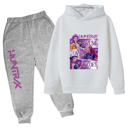 Ensemble Sweat à Capuche & Pantalon Enfant – Style K-Pop Demon Hunters (Ados)   14+