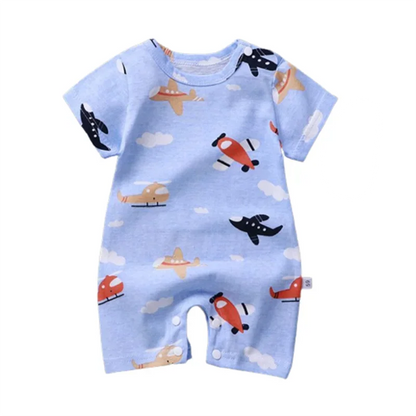Vêtements pour nouveau-né garçon et fille, body en coton, barboteuse d'été à manches courtes, vêtements de nuit pour nourrissons et tout-petits