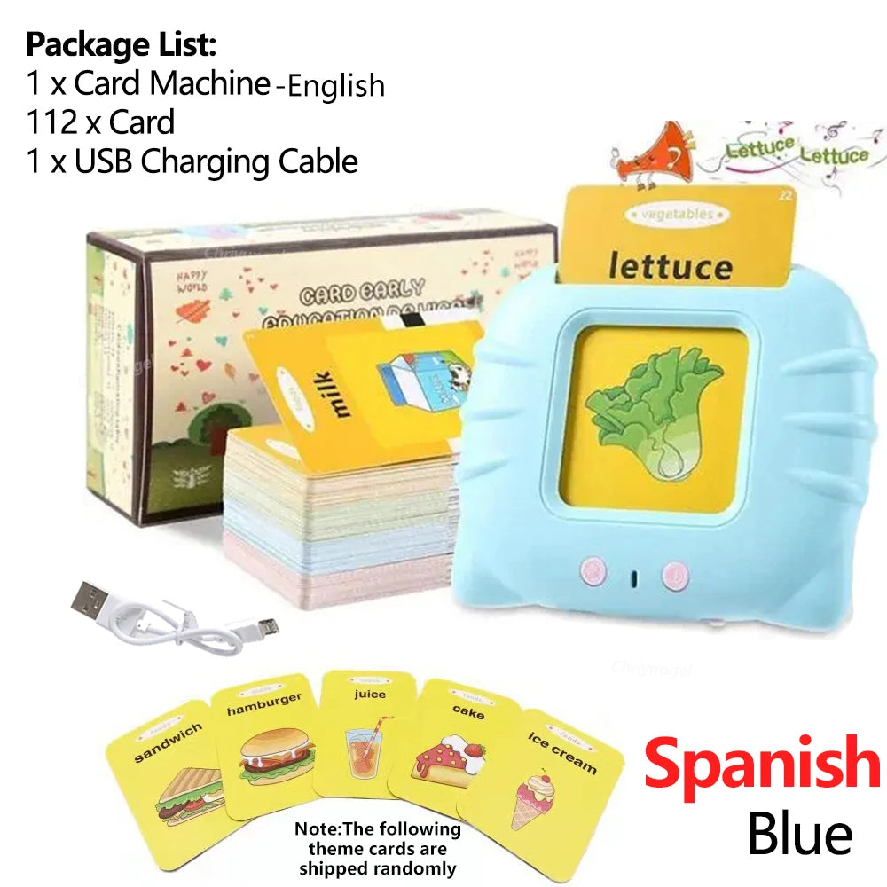 Machine d’Apprentissage Parlante avec Cartes Flash – Jouet Éducatif Multilingue pour Tout-Petits