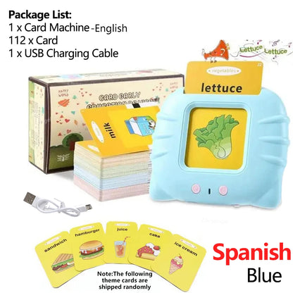 Machine d’Apprentissage Parlante avec Cartes Flash – Jouet Éducatif Multilingue pour Tout-Petits