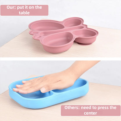Pack Repas Bébé Zéro Dégât – Assiette Silicone Antidérapante + Bavoir | Spécial Parents