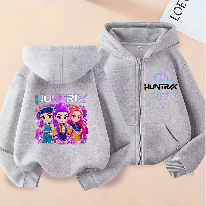 Sweat à Capuche Zippé Enfant – Style K-Pop Moderne (7–12 ans)