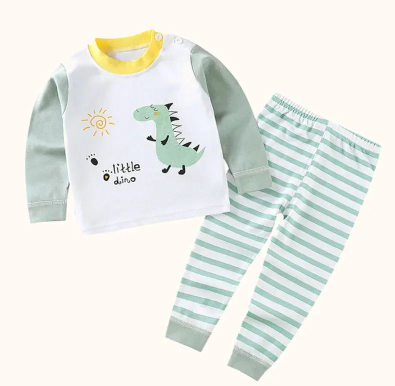 Pyjama Enfant Coton 2 Pièces – Haut Manches Longues + Pantalon (Unisexe, 4–6 ans)